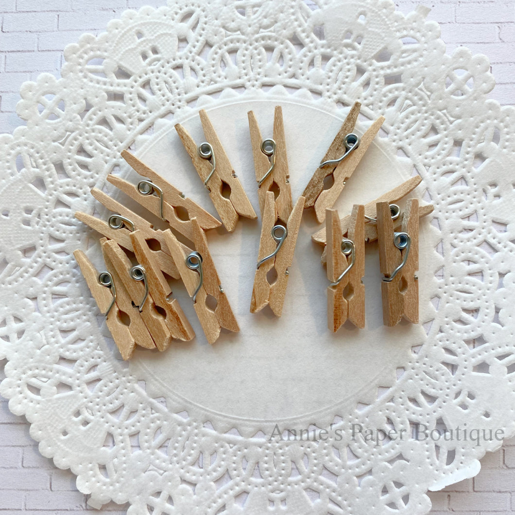 Mini Wooden Clothespins – Annie's Paper Boutique